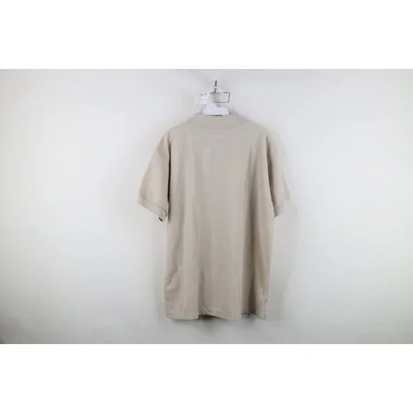 Deadstock Vintage 90s Streetwear Womens Size Large Blank Golf Polo Shirt Beige - Picture 9 of 11